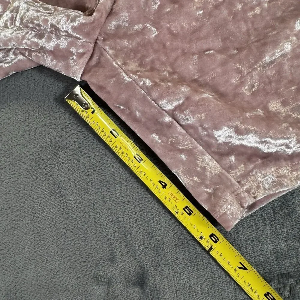 Victoria's Secret Sz S Pink Velvet Shorts Elastic Waist Logo Women's